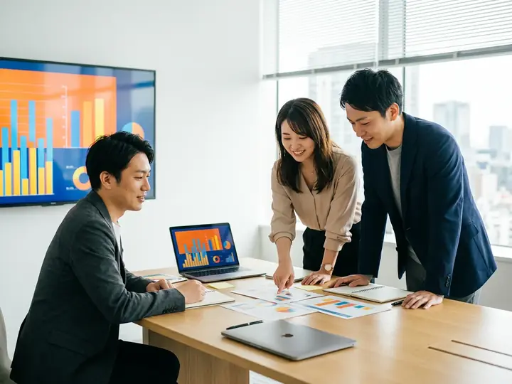 マーケティングチームの戦略会議
