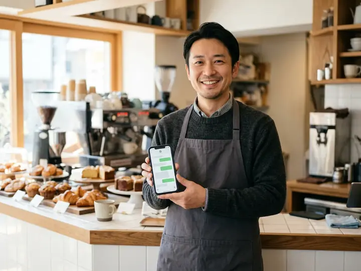 カフェのオーナー（LINE活用）