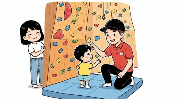 親子で初チャレンジ！ — コマ4：やった〜！！登れたよ！！