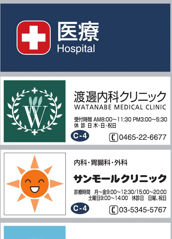 インデックス広告のサンプル(医療カテゴリ)
